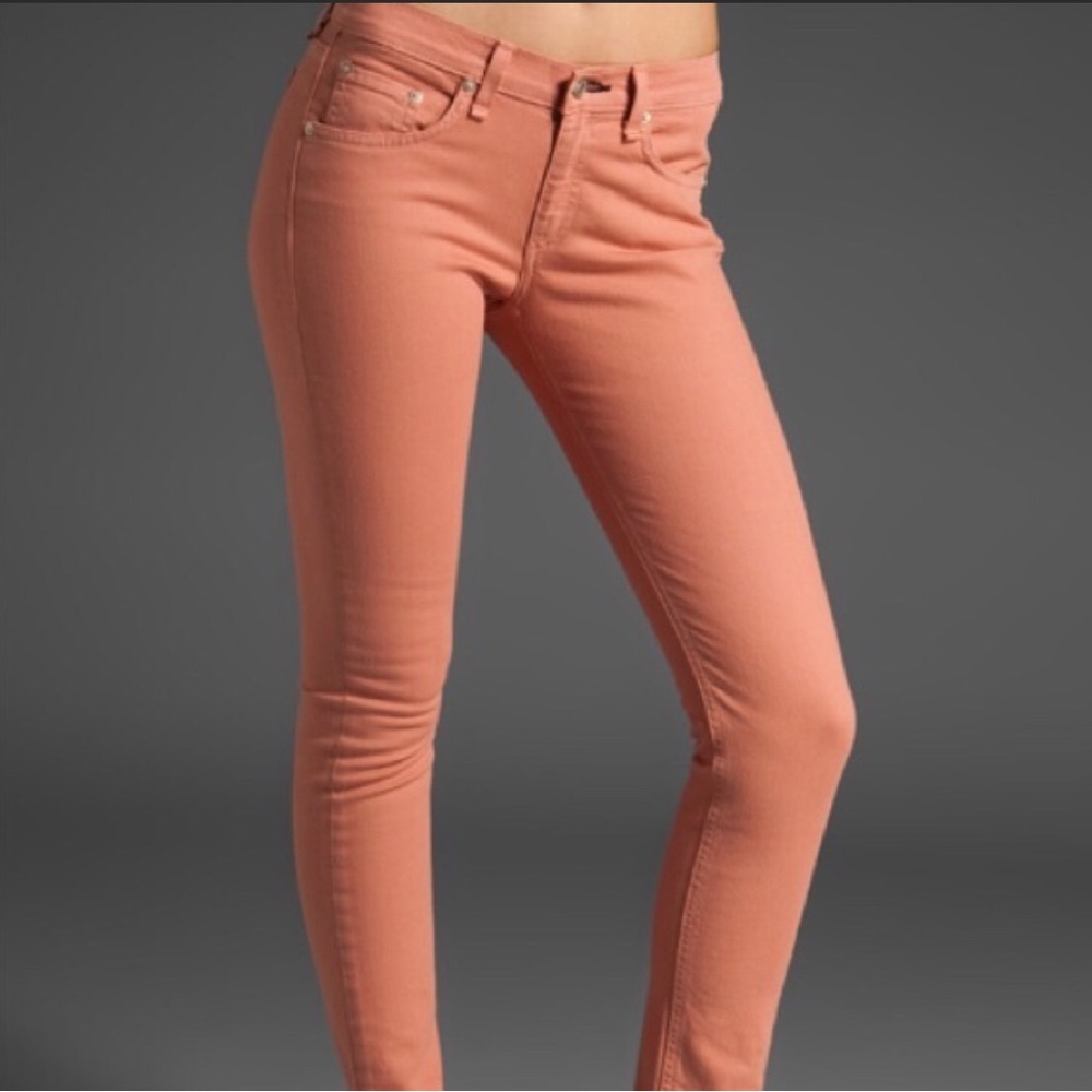 Banana republic light pink/salmon colored ankle length skinny jeans, 29